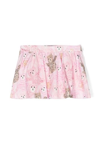 Roberto Cavalli Junior bear-print miniskirt - Rosa