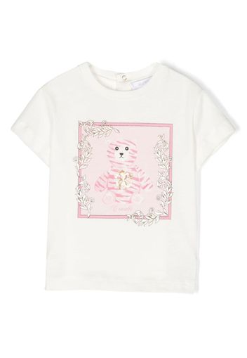 Roberto Cavalli Junior bear-print cotton T-shirt - Bianco