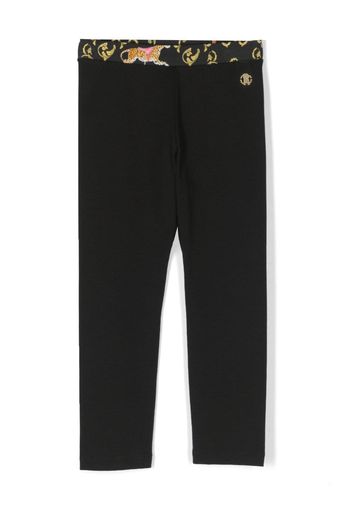 Roberto Cavalli Junior Leggings con ricamo - Nero