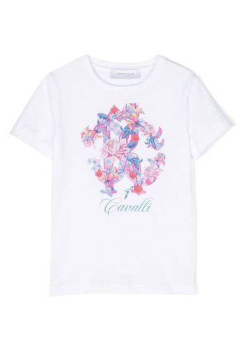 Roberto Cavalli Junior T-shirt con stampa - Bianco