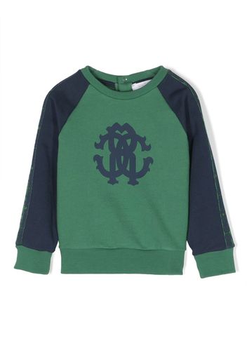 Roberto Cavalli Junior logo-print cotton sweatshirt - Verde