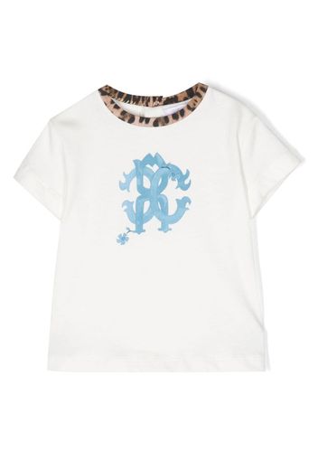 Roberto Cavalli Junior monogram-print cotton T-shirt - 00005