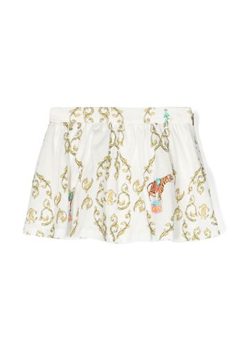 Roberto Cavalli Junior graphic-print skirt - Bianco