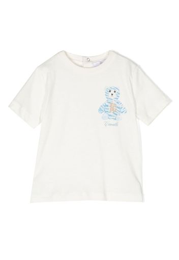 Roberto Cavalli Junior teddy-bear print cotton T-shirt - Bianco