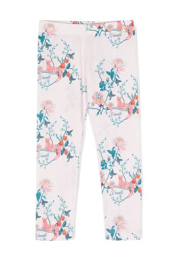 Roberto Cavalli Junior Leggings con stampa - Rosa