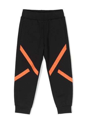 Roberto Cavalli Junior logo-patch stripe-detail trousers - Nero