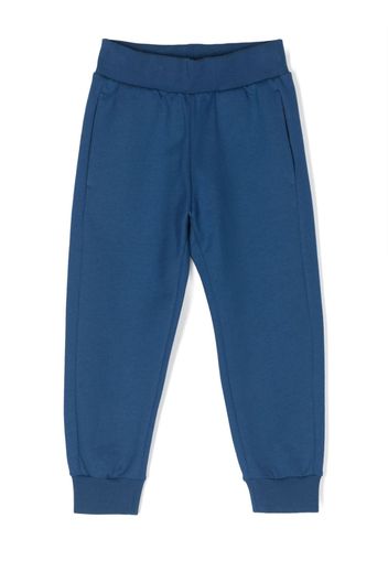 Roberto Cavalli Junior logo-embroidered cotton trousers - Blu