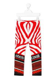 Roberto Cavalli Junior Leggings con stampa Zebra - Bianco