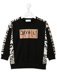 Roberto Cavalli Junior animal-logo print sweatshirt - Nero