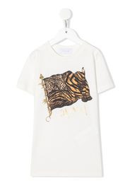 Roberto Cavalli Junior flag-print T-shirt dress - Bianco