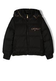 Roberto Cavalli Junior Bomber imbottito con cappuccio - Nero