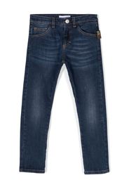 Roberto Cavalli Junior Jeans dritti con ricamo - Blu