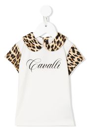 Roberto Cavalli Junior T-shirt leopardata - Bianco