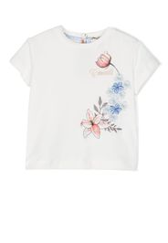 Roberto Cavalli Junior T-shirt con ricamo - Bianco