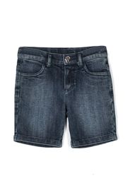 Roberto Cavalli Junior Shorts denim con monogramma - Blu