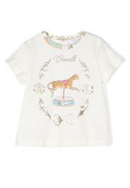 Roberto Cavalli Junior carousel-print cotton T-shirt - Bianco