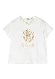 Roberto Cavalli Junior Monogram-patch T-shirt - Bianco