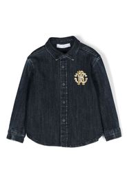 Roberto Cavalli Junior Camicia denim con ricamo - Blu