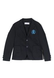 Roberto Cavalli Junior Blazer monopetto con ricamo - Blu