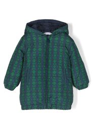 Roberto Cavalli Junior Cappotto imbottito con logo jacquard - Verde