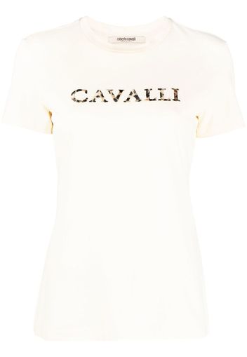 Roberto Cavalli T-shirt con ricamo - Bianco