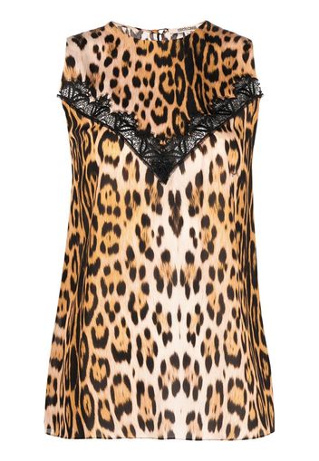 Roberto Cavalli Blusa leopardata - Marrone