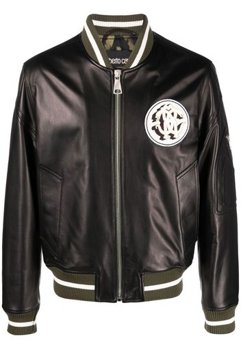 Roberto Cavalli Bomber con monogramma - Nero