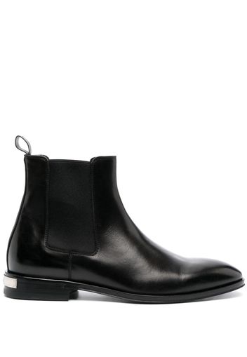 Roberto Cavalli engraved-logo leather boots - Nero