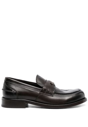 Roberto Cavalli logo-plaque leather loafers - Nero