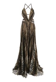 Roberto Cavalli deep V-neck maxi dress - Marrone