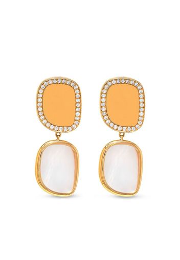 Roberto Coin 18kt rose gold Black Jade Amphibole diamond and mother of pearl earrings - Rosa