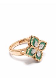 Roberto Coin Anello Princess Flower in oro rosa 18kt con malachite e diamanti