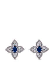 Roberto Coin 18kt white gold Princess Flower diamond and sapphire stud earrings - Argento