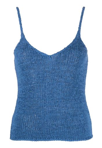 Roberto Collina v-neck knitted top - Blu