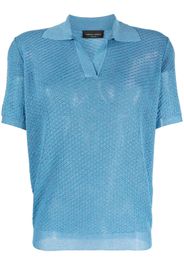 Roberto Collina spread-collar knit polo shirt - Blu