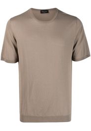 Roberto Collina short-sleeve ribbed sweatshirt - Marrone