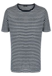 Roberto Collina two-tone striped linen T-shirt - Blu