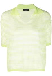 Roberto Collina short-sleeve stripped polo top - Verde