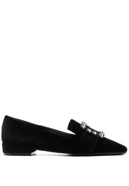 Roberto Festa Felis buckle-detail 10mm suede loafers - Nero