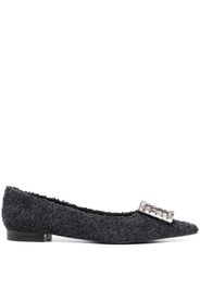 Roberto Festa fleece-texture ballerina shoes - Nero