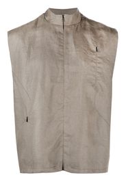 Robyn Lynch band-collar zip-up gilet - Marrone