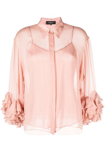 Rochas layered ruffled silk shirt - Rosa