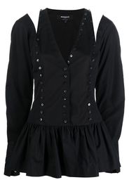 ROCHAS buttoned-up V-neck blouse - Nero