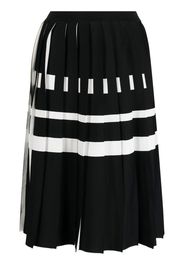 Rochas two-tone pleated midi skirt - Nero