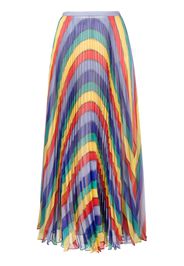 Rochas wave print pleated skirt - Blu