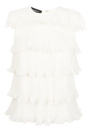 Rochas pleated ruffle blouse - Bianco