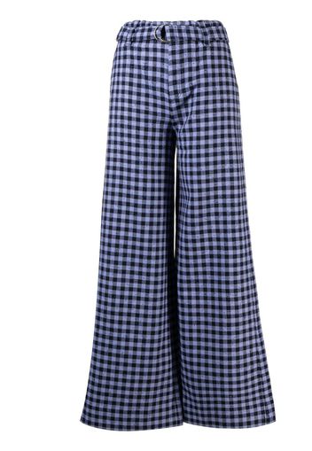 Rodebjer gingham-check wide-leg trousers - Viola