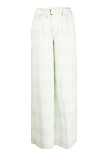 Rodebjer checked belted palazzo trousers - Verde