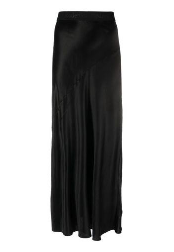 Rodebjer Lorena logo-waistband flared skirt - Nero