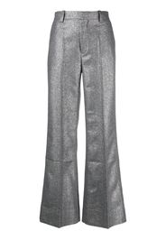 Rodebjer high-waisted glitter flared trousers - Argento